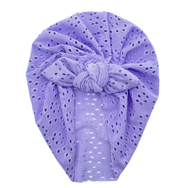 Turban Bebe en Dentelle Violet - Mon Petit Chapeau