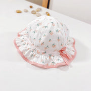 Chapeau Bébé Fille Coton Floral Saumon - Mon Petit Chapeau