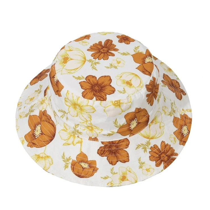 Chapeau Bébé Fille Fleurs Marron 1  - Mon Petit Chapeau