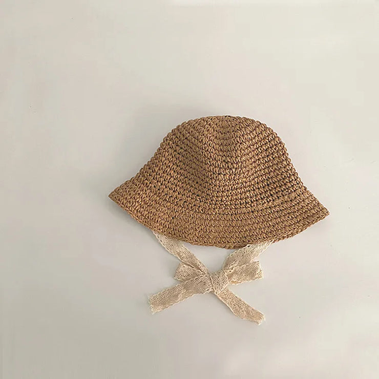 Chapeau Bébé Fille en Paille Été Marron - Mon Petit Chapeau