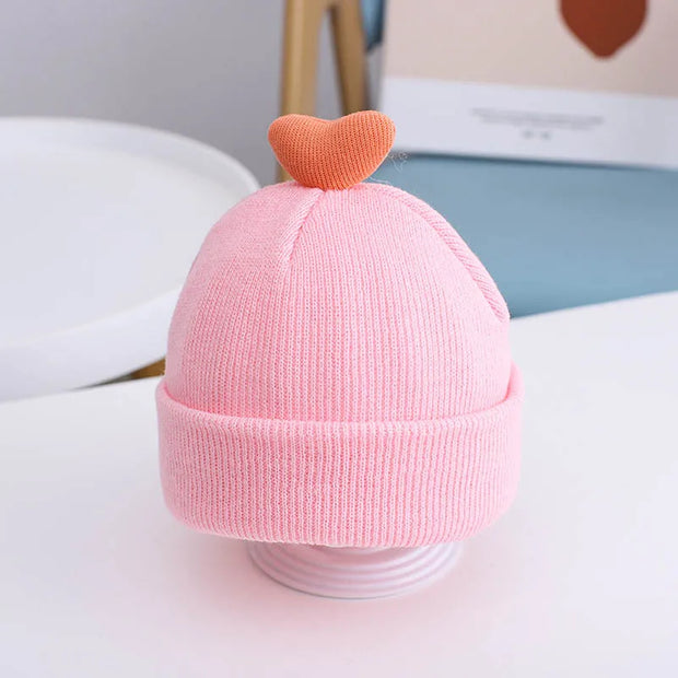 Bonnet Bébé Fille Pompon en Cœur Rose - Mon Petit Chapeau