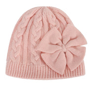 Bonnet Bebe Tricot Fille à Nœud Rose - Mon Petit Chapeau