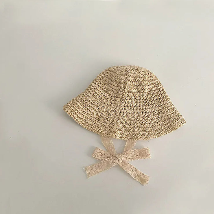 Chapeau Bébé Fille en Paille Été Beige - Mon Petit Chapeau