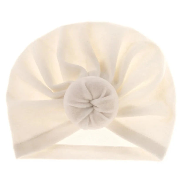 Bonnet Turban Bebe Uni Bun Blanc - Mon Petit Chapeau