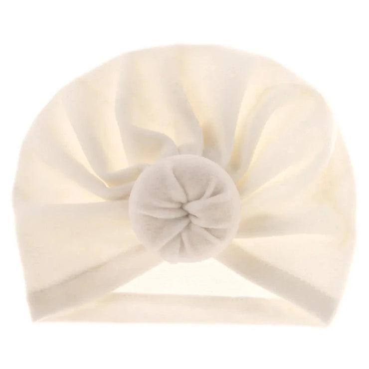 Bonnet Turban Bebe Uni Bun Blanc - Mon Petit Chapeau