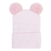 Bonnet Naissance Rose à Pompon 2 - Mon Petit Chapeau