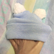 Bonnet Naissance Bleu à Pompon 2 - Mon Petit Chapeau