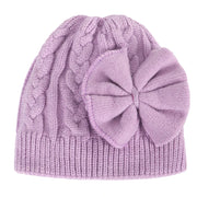 Bonnet Bebe Tricot Fille à Nœud Violet - Mon Petit Chapeau