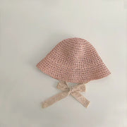 Chapeau Bébé Fille en Paille Été Rose - Mon Petit Chapeau