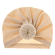 Bonnet Turban Bebe Uni Bun Beige - Mon Petit Chapeau