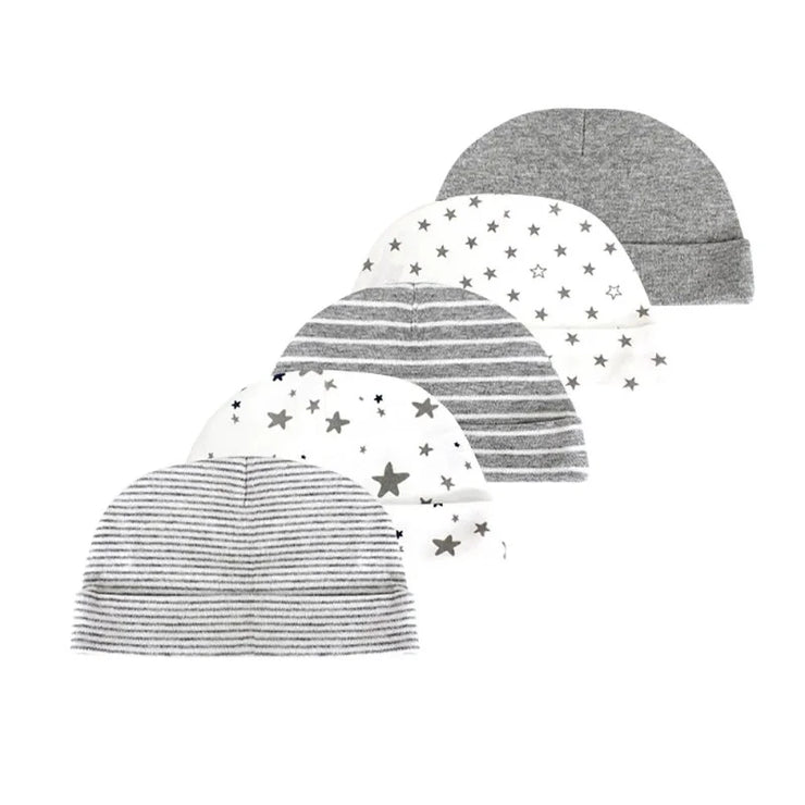 Bonnet Bébé Garçon Gris et Blanc - Lot de 5 - Mon Petit Chapeau