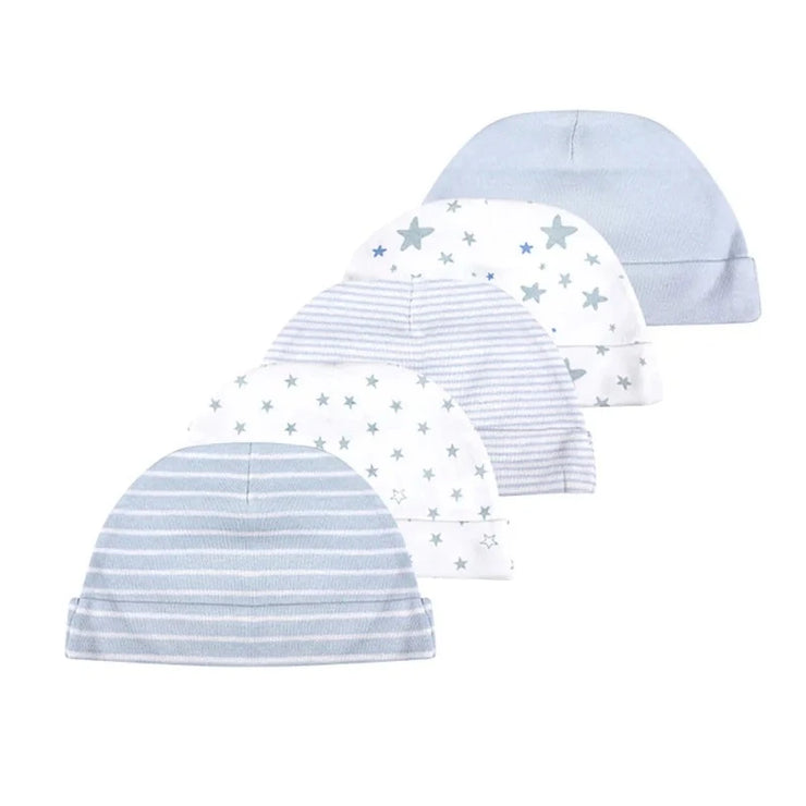 Bonnet Bébé Garçon Bleu Clair et Gris - Lot de 5 - Mon Petit Chapeau